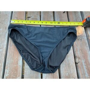 2Bamboo Womens Black Bikini Bottom Swimwear Size XL Solid Basic Mid Rise